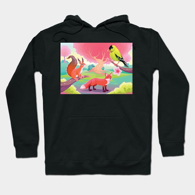 Woods Animals Hoodie by ddraw